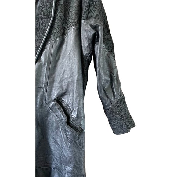 Vintage G-111 Womens Size Small Leather Trench Full Length Coat Jacket Suede Tex - Picture 3 of 7